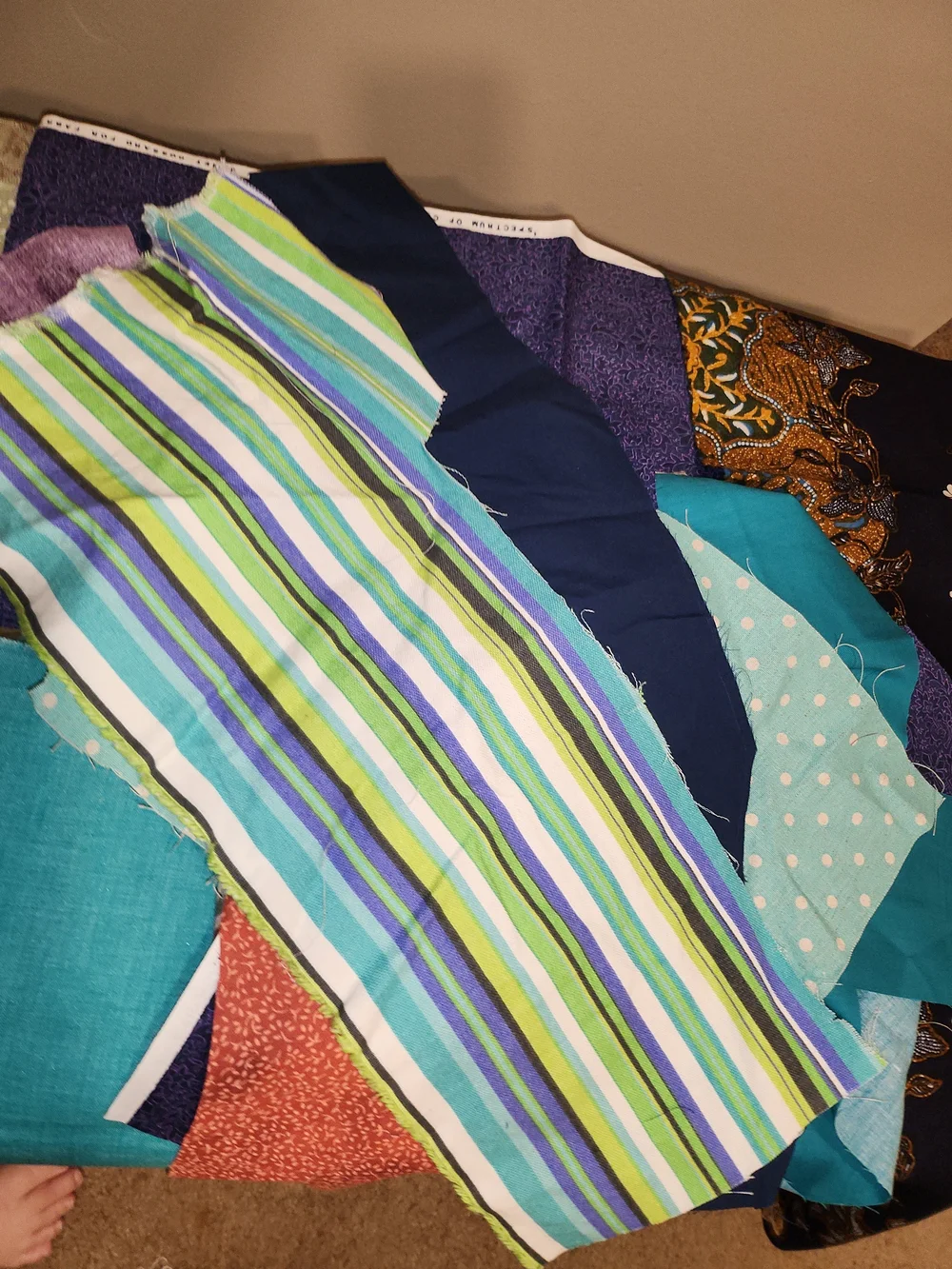 Fabric Scraps Piles